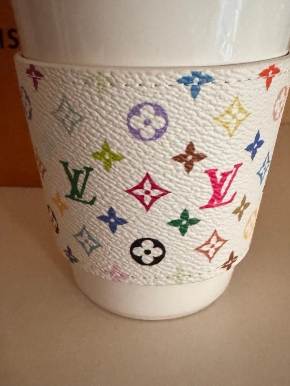 Louis Vuitton X Murakami White Multicolor Monogram Cup Sleeve Ceramic Mug - Picture 5 of 12